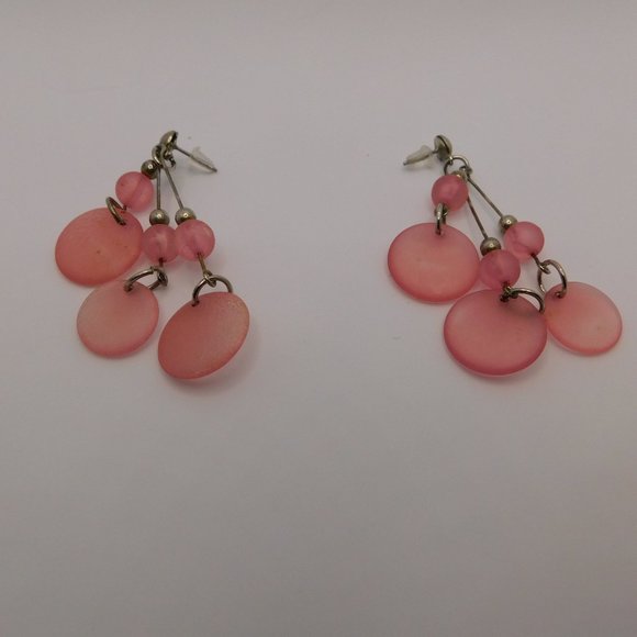Vintage Jewelry - vintage pink dangle drop earrings